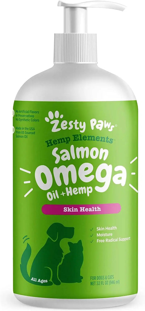 Zesty Paws Wild Alaskan Omega-3 Oil 8.5 oz – Skin & Coat Support for Pets Wags & Whiskers Pet Supply